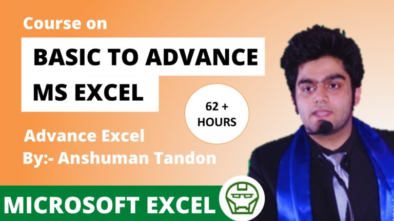 Microsoft Excel – Beginner to Advance Full Course