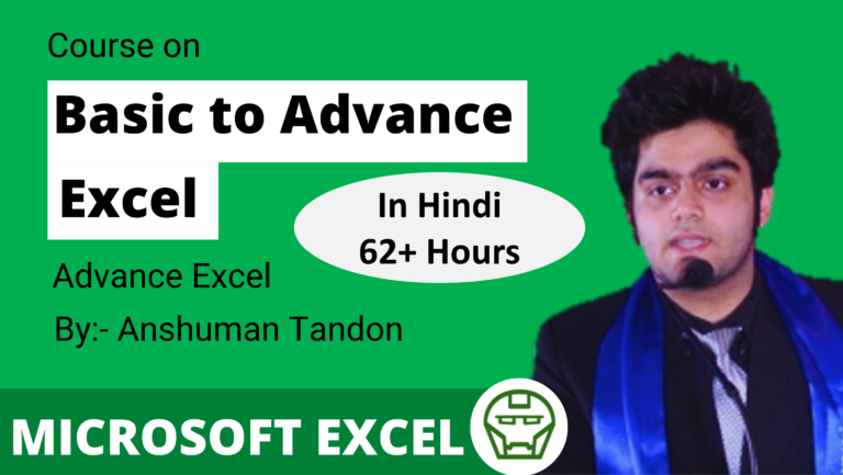 Basic to Advance MS Excel Course in Hindi
